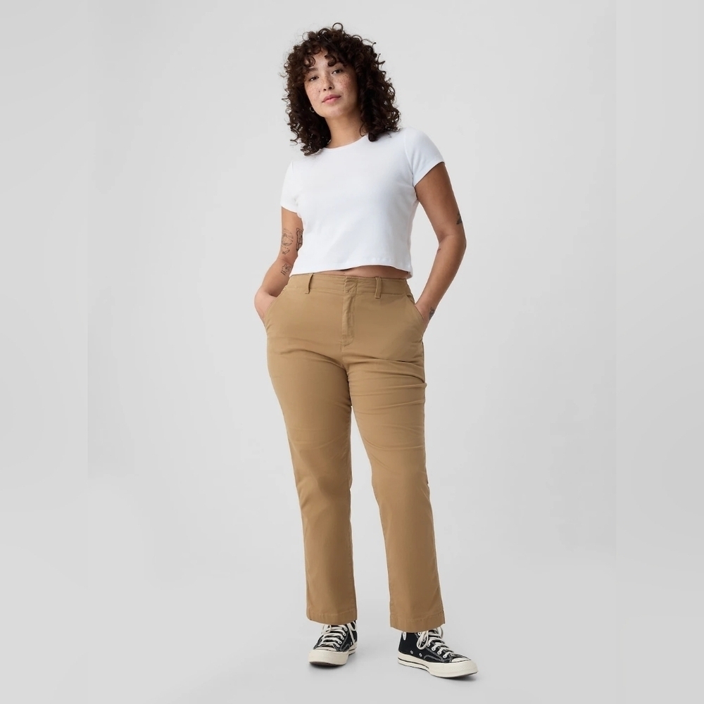 GAP Women Pants Mid Rise Downtown Khakis Mojave Tan NWOT SIZE 10